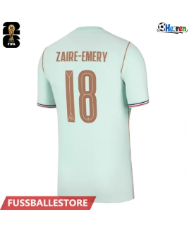 Günstige Frankreich Warren Zaire-Emery #18 Auswärtstrikot WM 2026 Kurzarm